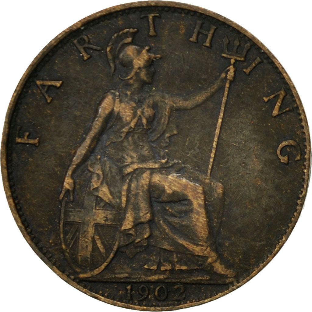 Coin, Great Britain, Edward VII, Farthing, 1902, EF(40-45), Bronze, KM:792