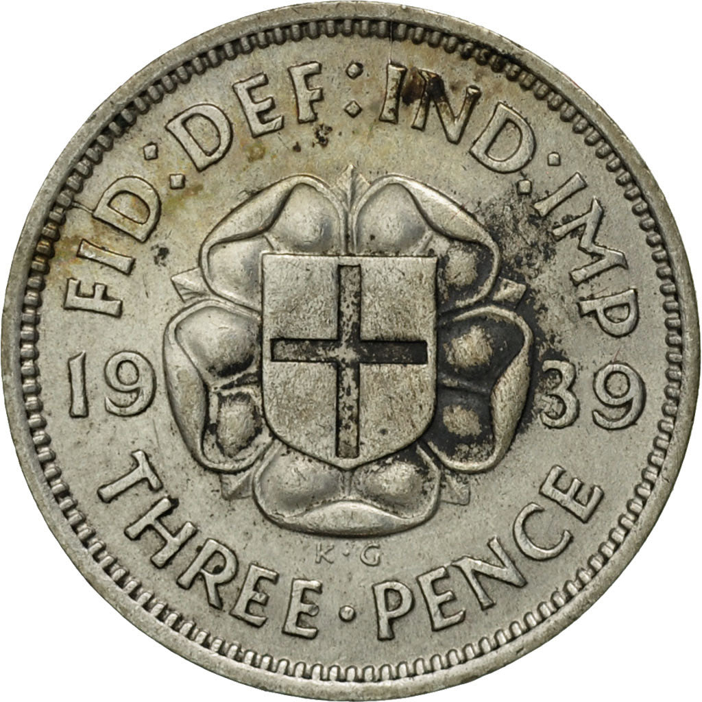 Coin, Great Britain, George VI, 3 Pence, 1939, EF(40-45), Nickel-brass, KM:849