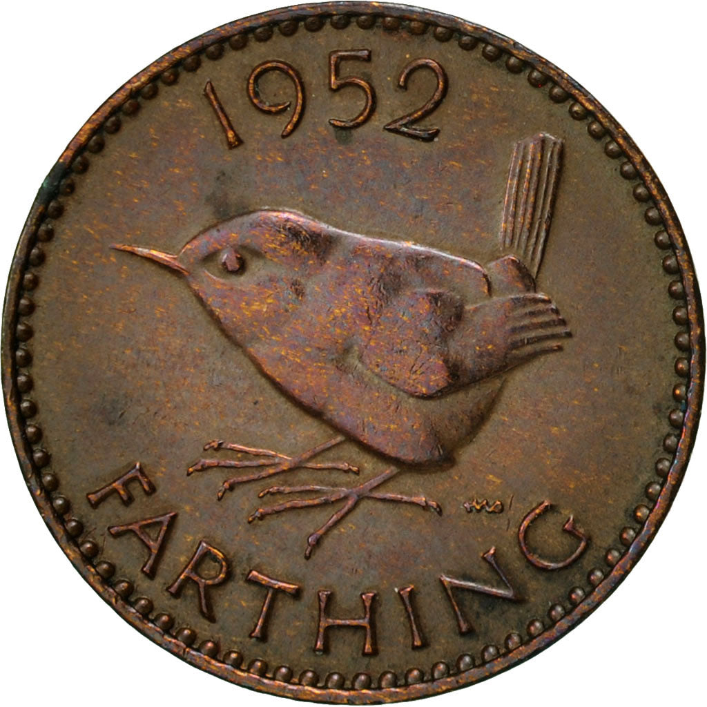 Coin, Great Britain, George VI, Farthing, 1952, AU(50-53), Bronze, KM:867