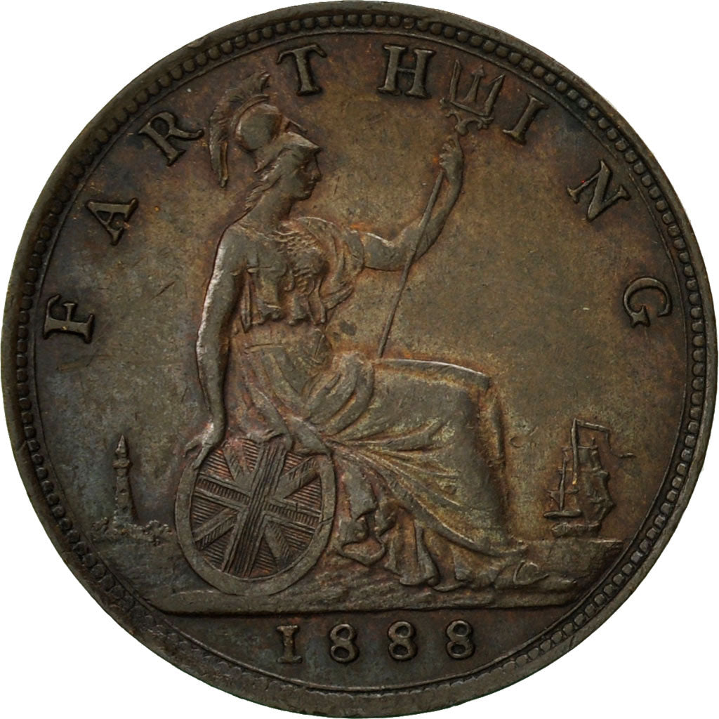 Great Britain, Victoria, Farthing, 1888, EF(40-45), Bronze, KM:753