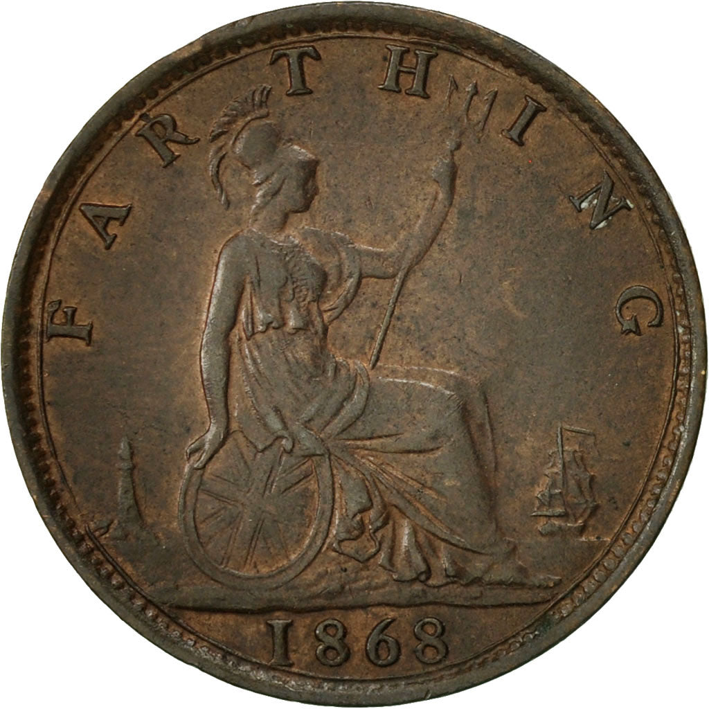 Great Britain, Victoria, Farthing, 1868, EF(40-45), Bronze, KM:747.2