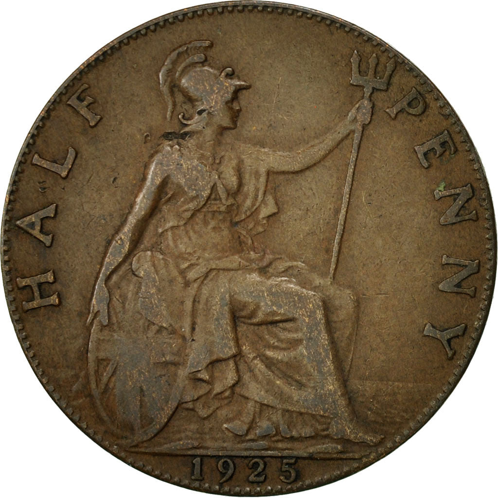 Great Britain, George V, 1/2 Penny, 1925, EF(40-45), Bronze, KM:809