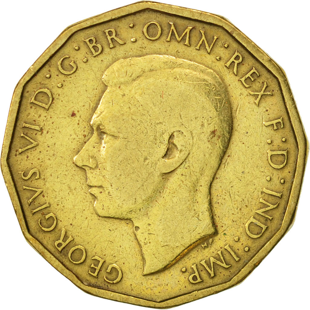 Great Britain, George VI, 3 Pence, 1939, EF(40-45), Nickel-brass, KM:849