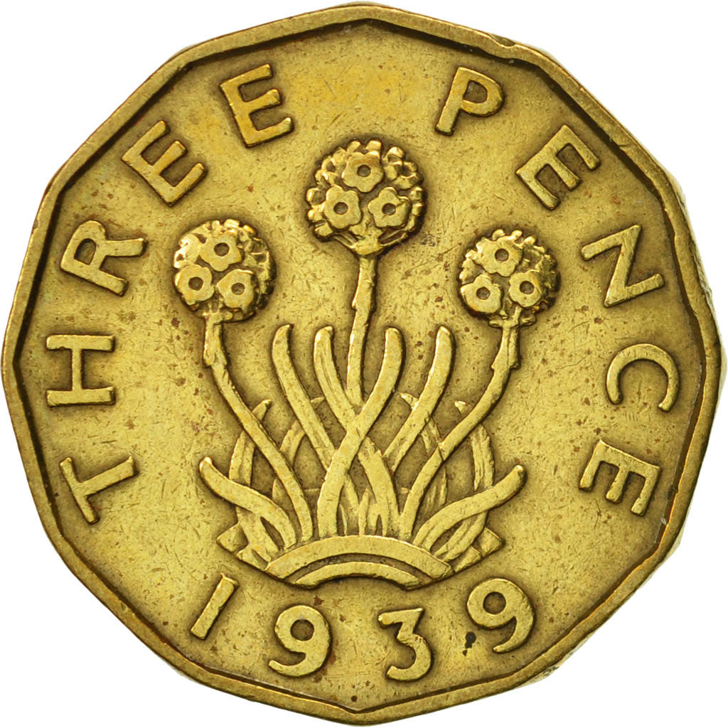 Great Britain, George VI, 3 Pence, 1939, EF(40-45), Nickel-brass, KM:849