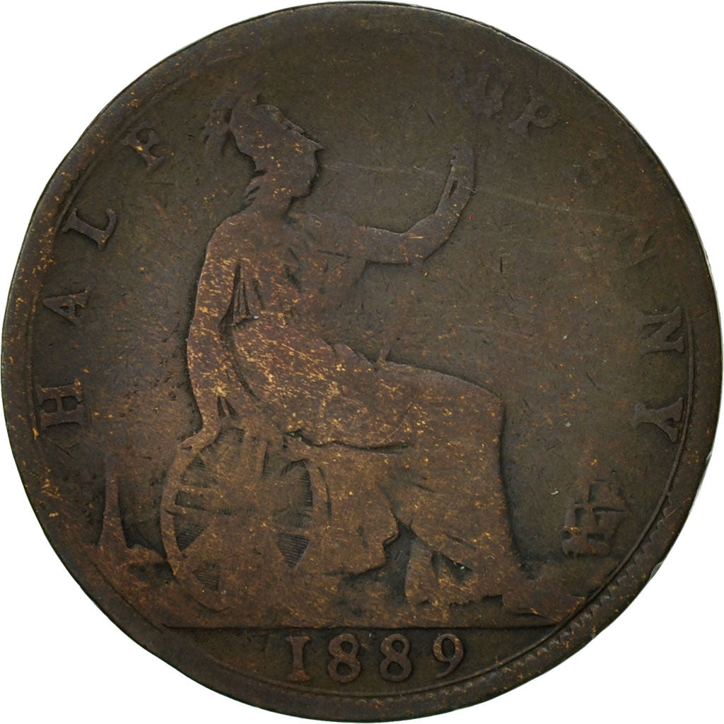 Monnaie, Grande-Bretagne, Victoria, 1/2 Penny, 1889, B, Bronze, KM:754