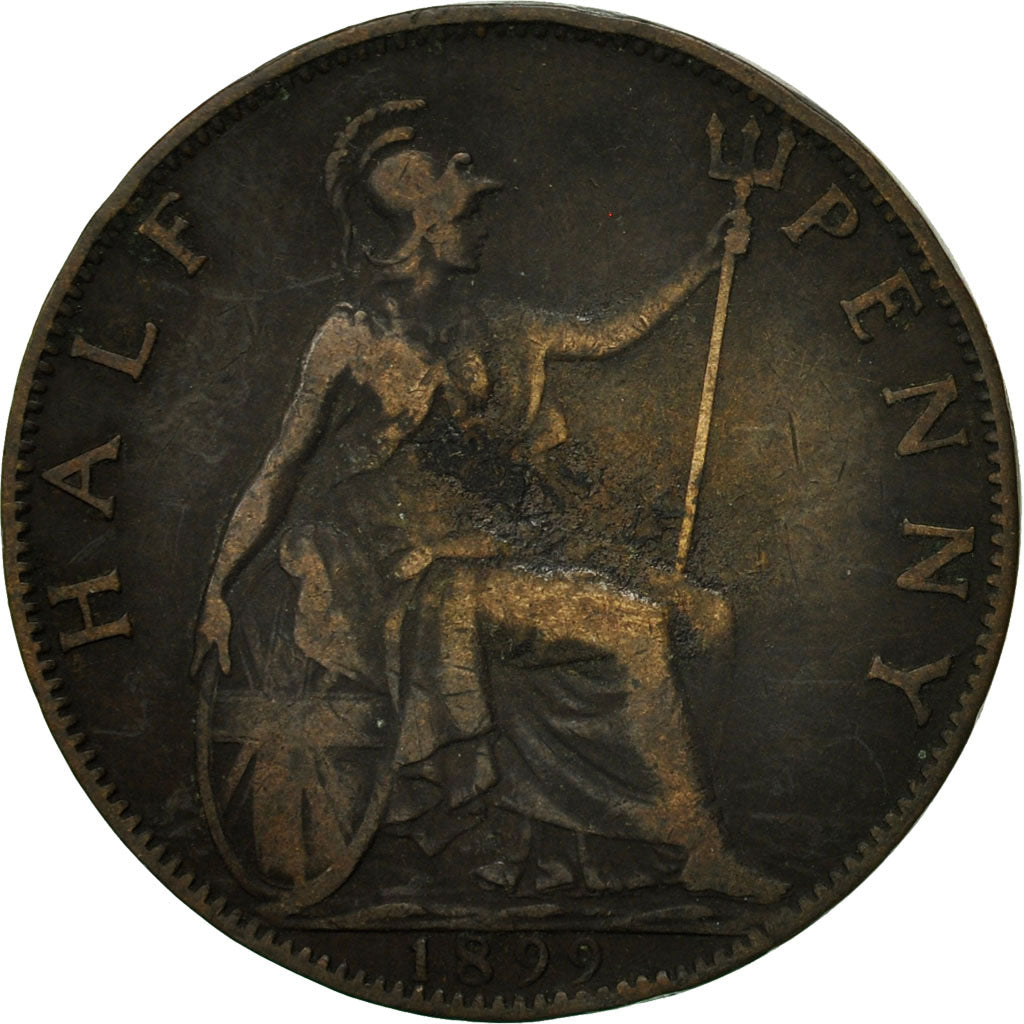 Great Britain, Victoria, 1/2 Penny, 1899, VF(20-25), Bronze, KM:789