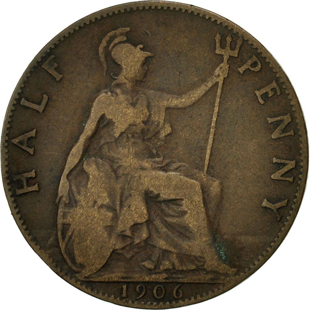 Great Britain, Edward VII, 1/2 Penny, 1906, VF(30-35), Bronze, KM:793.2