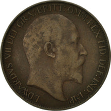 Moneta, Gran Bretagna, Edward VII, 1/2 Penny, 1907, MB+, Bronzo, KM:793.2