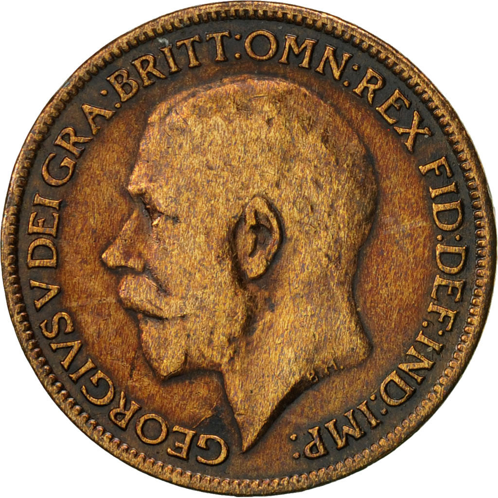 Coin, Great Britain, George V, Farthing, 1918, VF(30-35), Bronze, KM:808.1