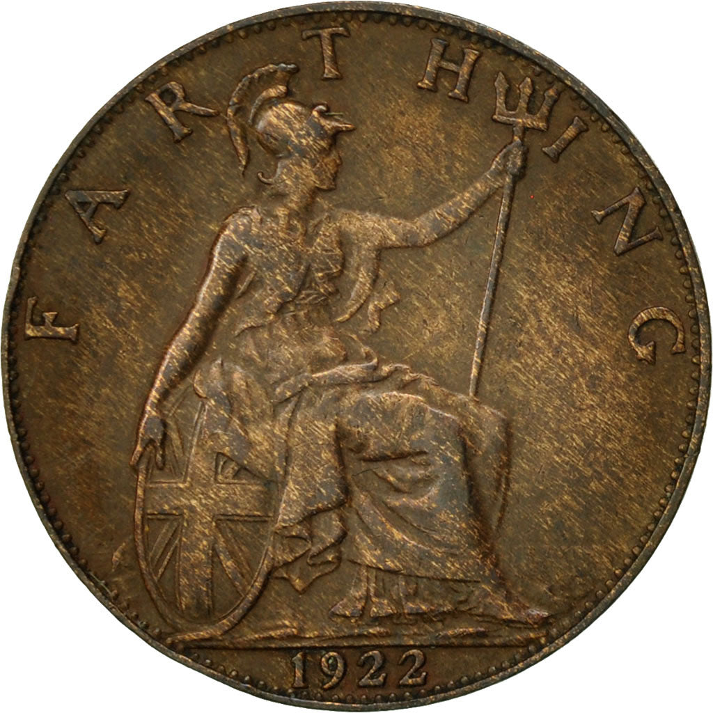 Coin, Great Britain, George V, Farthing, 1922, VF(30-35), Bronze, KM:808.2