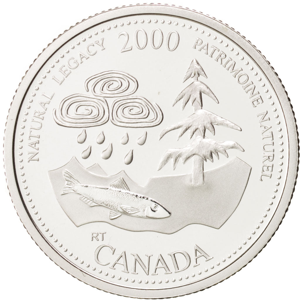 Canada, Elizabeth II, 25 Cents, 2000, Nature, Ottawa, PROOF, KM 382a