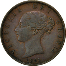 Great Britain, Victoria, 1/2 Penny, 1853, EF(40-45), Copper, KM:726
