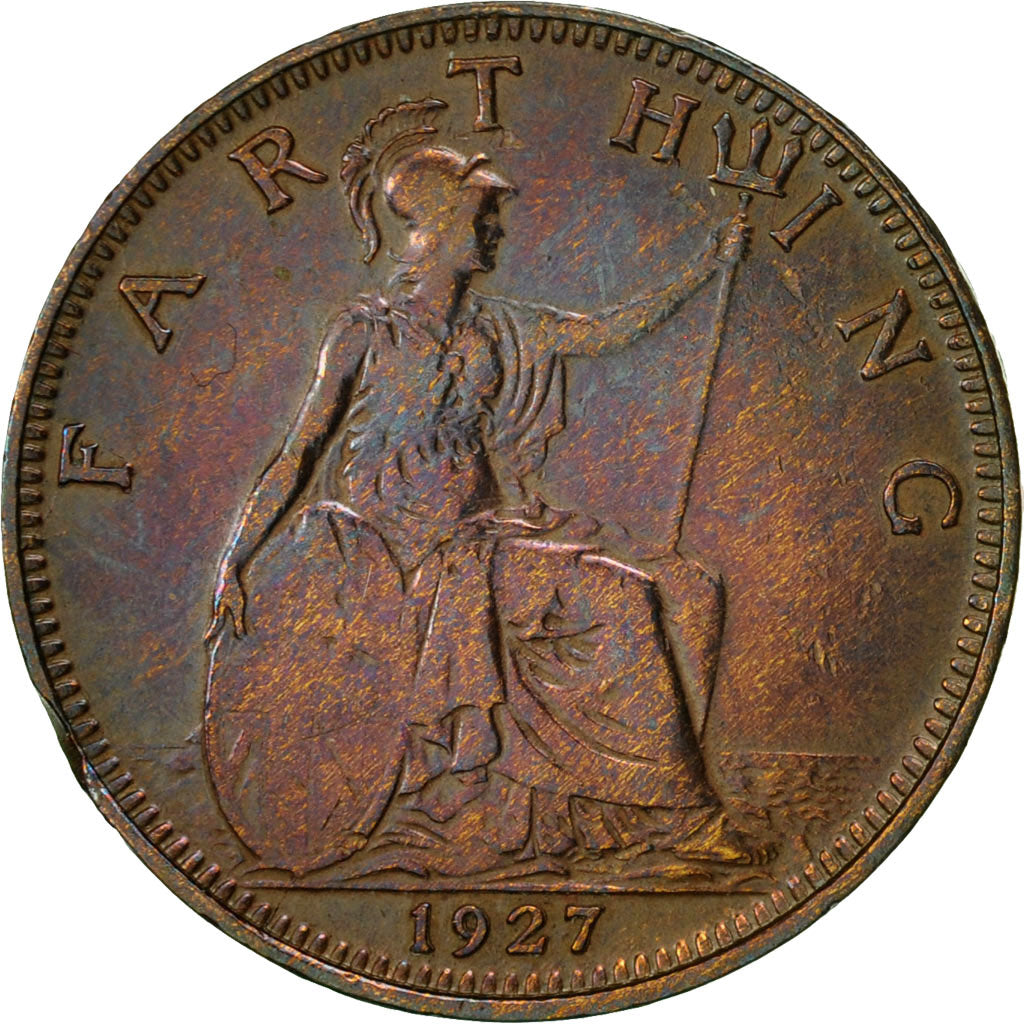 Coin, Great Britain, George V, Farthing, 1927, EF(40-45), Bronze, KM:825