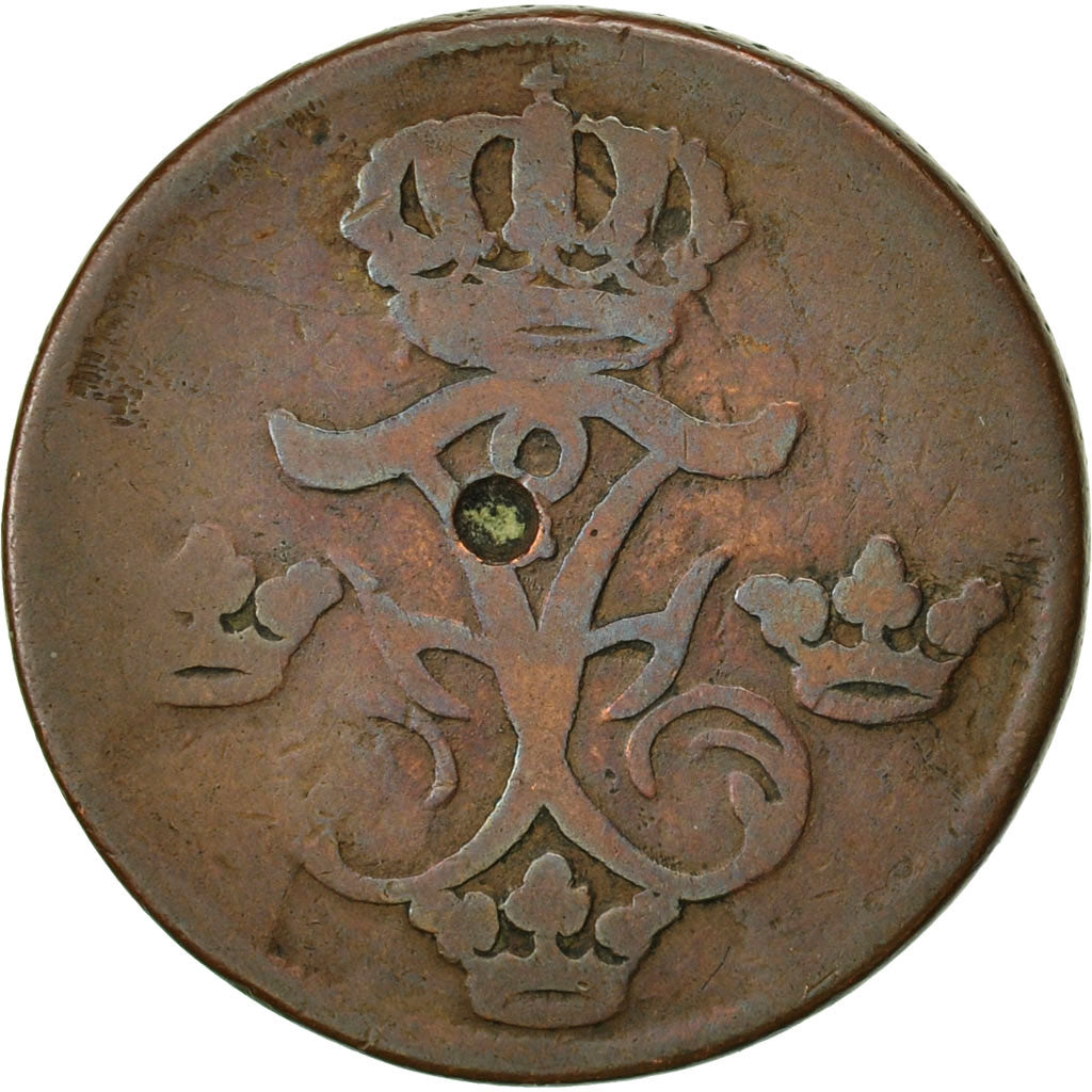 Sweden, Frederick I, Ore, S.M., 1745, VG(8-10), Copper, KM:416.1