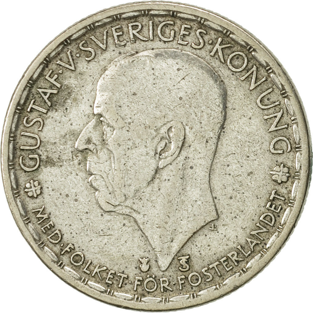 Coin, Sweden, Gustaf V, Krona, 1950, VF(30-35), Silver, KM:814