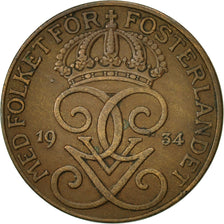 Moneda, Suecia, Gustaf V, 5 Öre, 1934, MBC, Bronce, KM:779.2