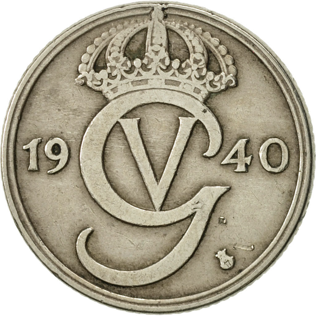 Sweden, Gustaf V, 50 Öre, 1940, EF(40-45), Nickel-Bronze, KM:796