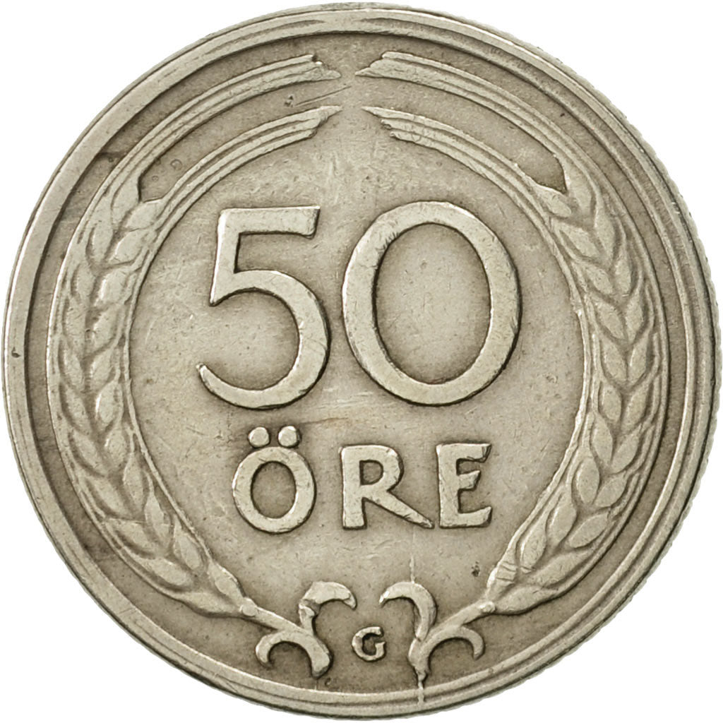 Sweden, Gustaf V, 50 Öre, 1940, EF(40-45), Nickel-Bronze, KM:796