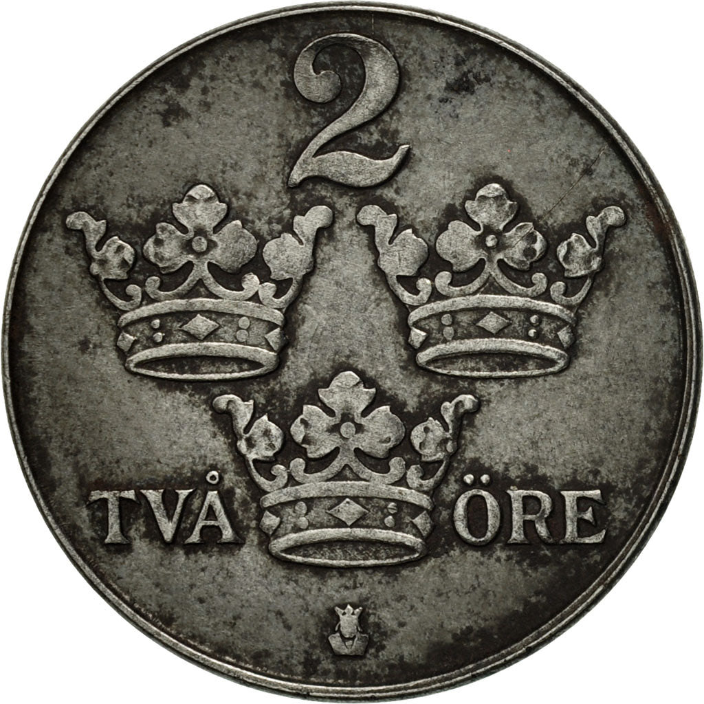 Coin, Sweden, Gustaf V, 2 Öre, 1947, EF(40-45), Iron, KM:811