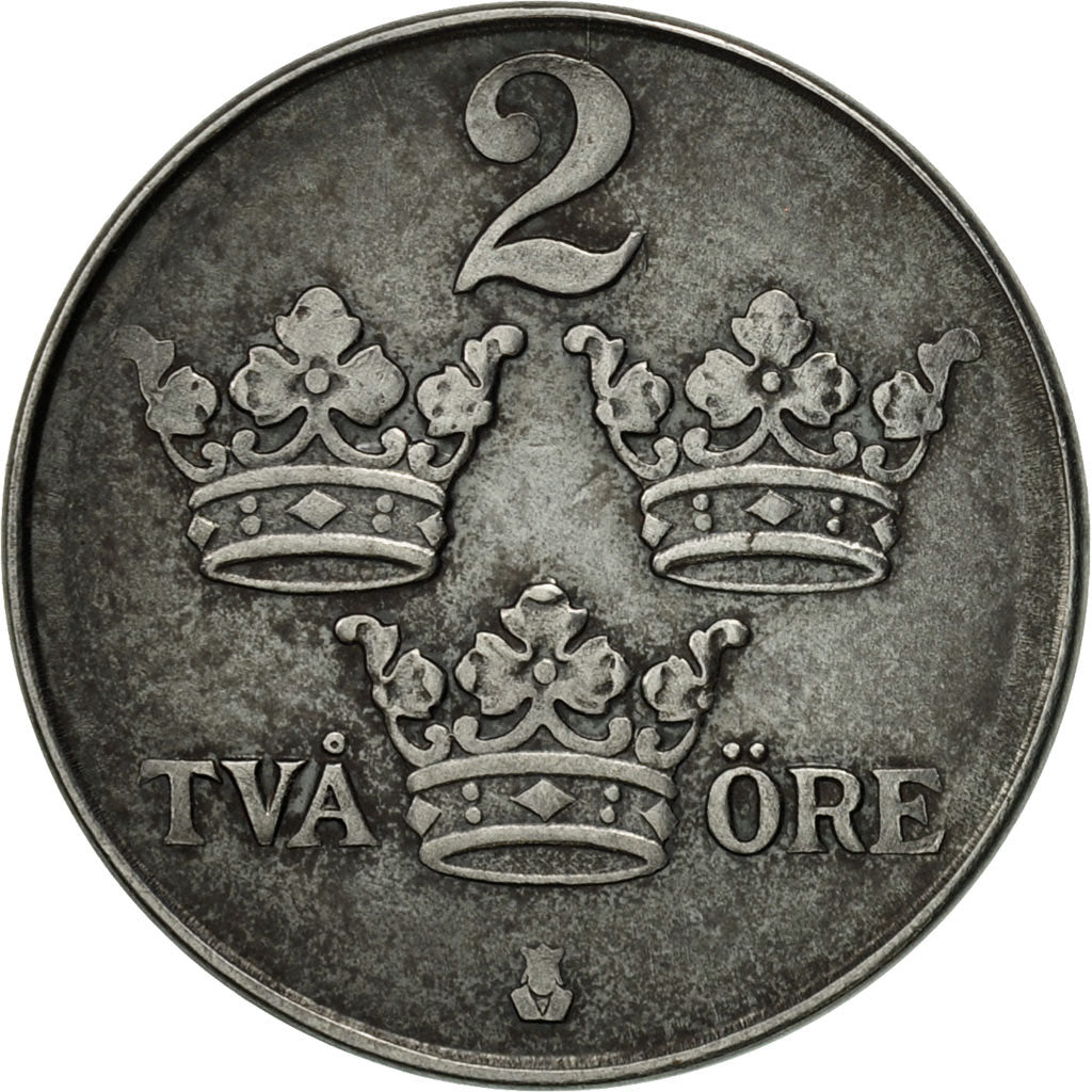 Coin, Sweden, Gustaf V, 2 Öre, 1949, EF(40-45), Iron, KM:811