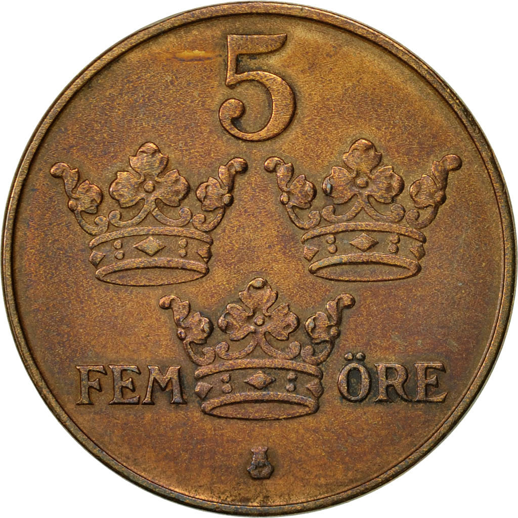 Münze, Schweden, Gustaf V, 5 Öre, 1950, SS+, Bronze, KM:779.2
