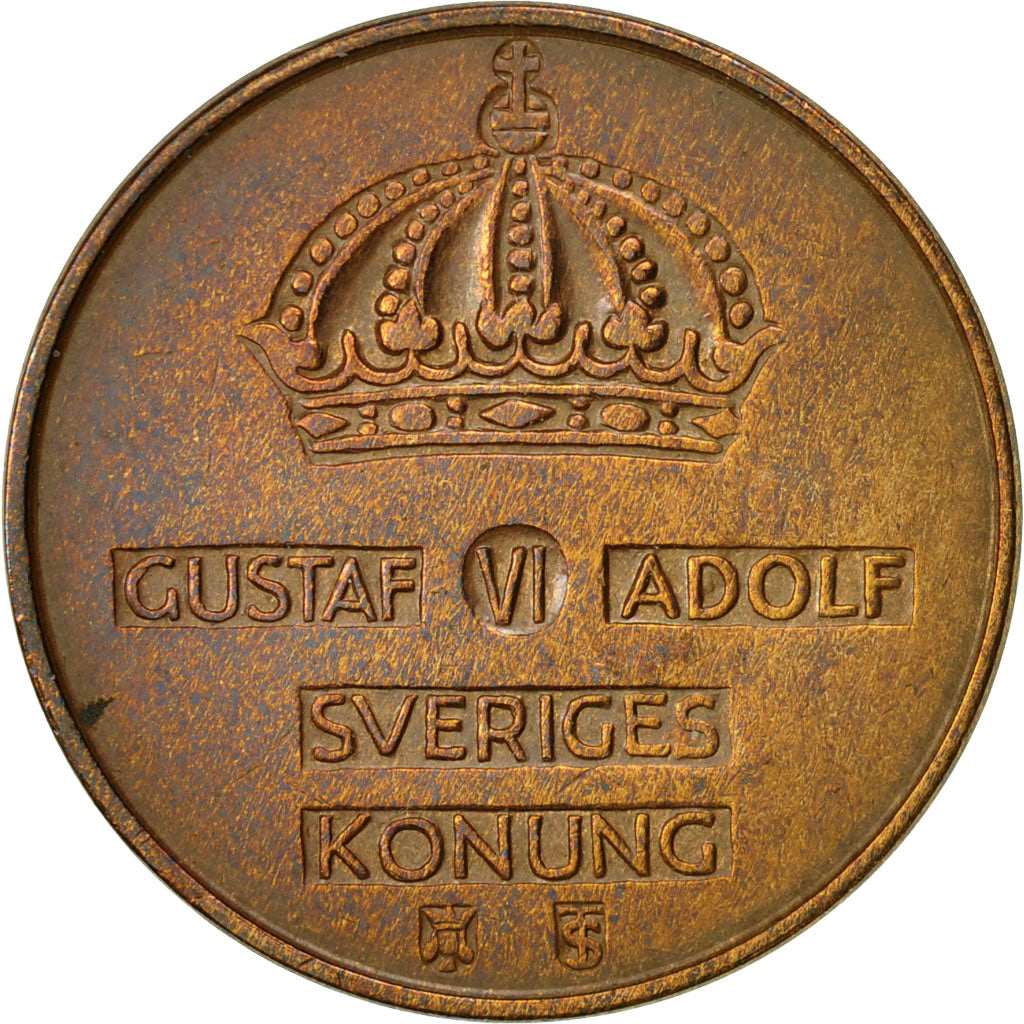Sweden, Gustaf VI, 5 Öre, 1958, AU(50-53), Bronze, KM:822