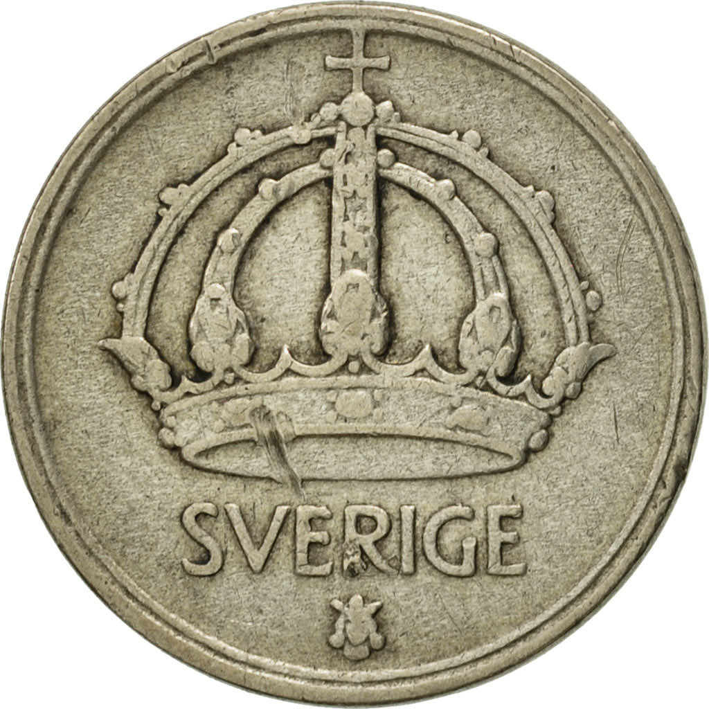 Coin, Sweden, Gustaf V, 25 Öre, 1949, AU(50-53), Silver, KM:816