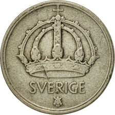 Coin, Sweden, Gustaf V, 25 Öre, 1949, AU(50-53), Silver, KM:816
