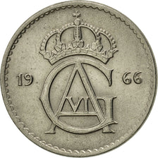 Coin, Sweden, Gustaf VI, 25 Öre, 1966, AU(50-53), Copper-nickel, KM:836