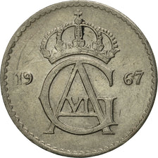 Coin, Sweden, Gustaf VI, 25 Öre, 1967, AU(50-53), Copper-nickel, KM:836
