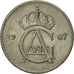 Coin, Sweden, Gustaf VI, 25 Öre, 1967, AU(50-53), Copper-nickel, KM:836