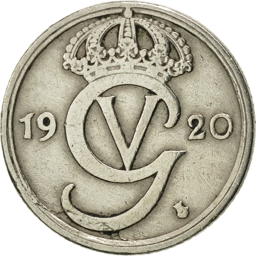 Monnaie, Suède, Gustaf V, 10 Öre, 1920, TTB+, Nickel-Bronze, KM:795