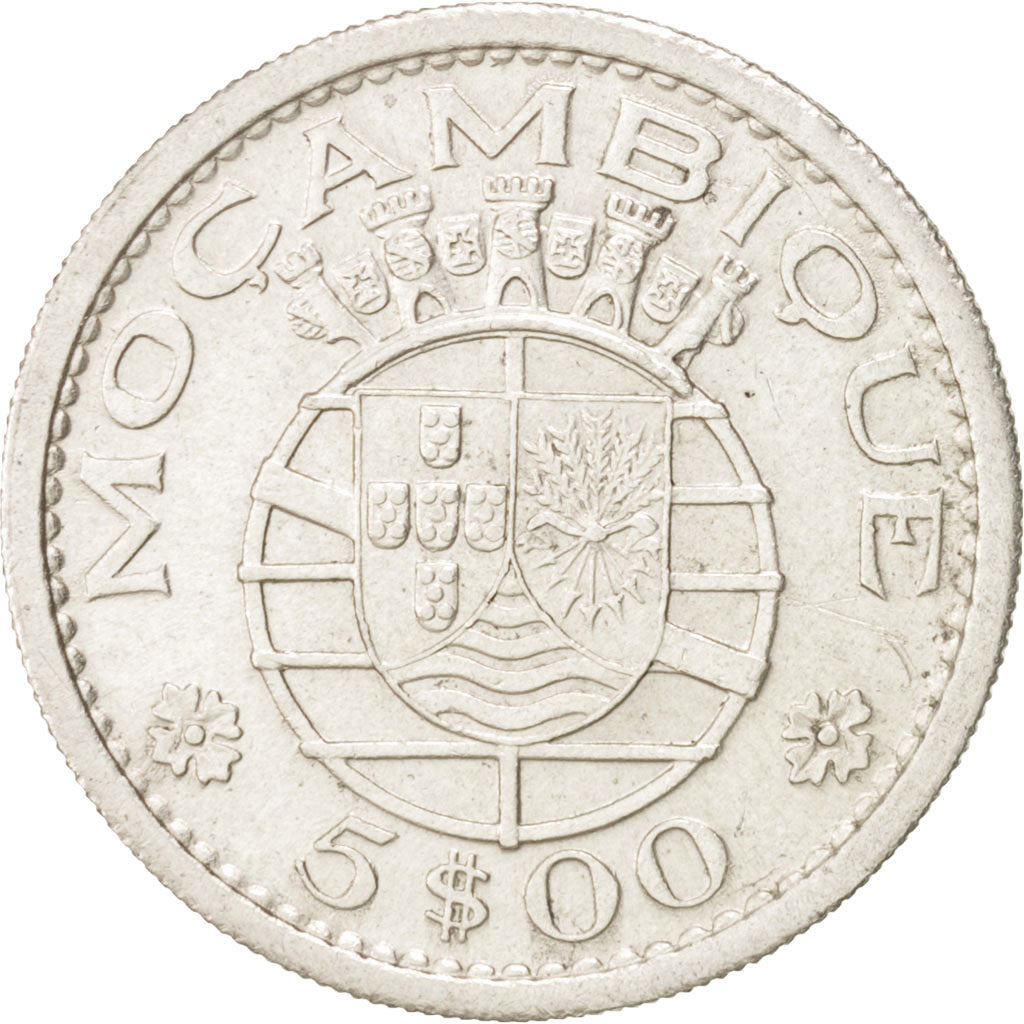 Mozambique, 5 Escudos, 1960, Silver, KM:84