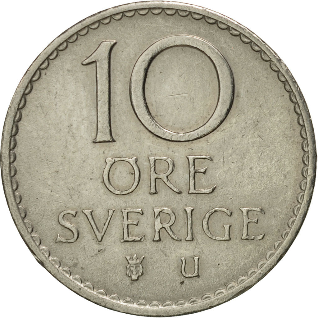 Sweden, Gustaf VI, 10 Öre, 1968, AU(50-53), Copper-nickel, KM:835