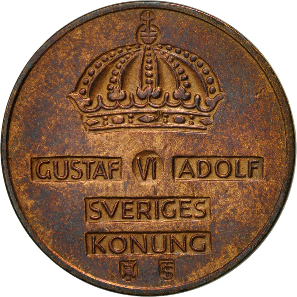 Coin, Sweden, Gustaf VI, 2 Öre, 1961, AU(55-58), Bronze, KM:821