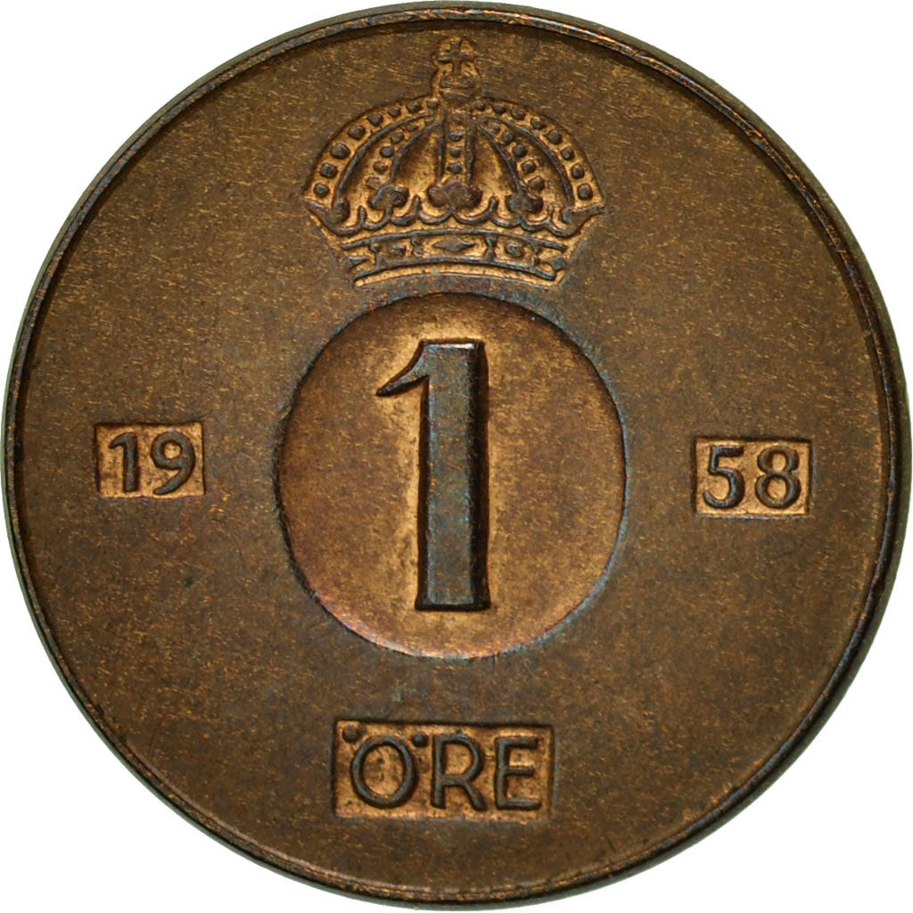 Coin, Sweden, Gustaf VI, Ore, 1958, AU(55-58), Bronze, KM:820