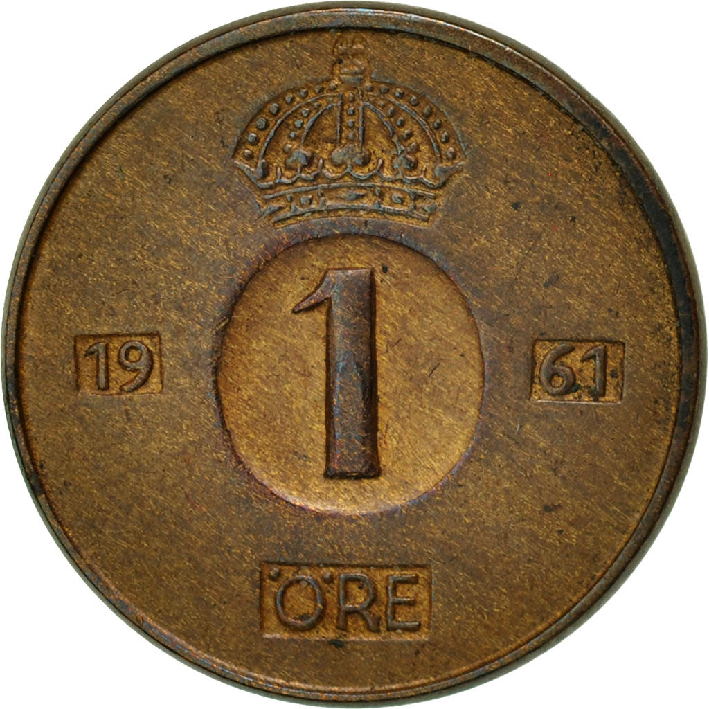 Coin, Sweden, Gustaf VI, Ore, 1961, AU(55-58), Bronze, KM:820