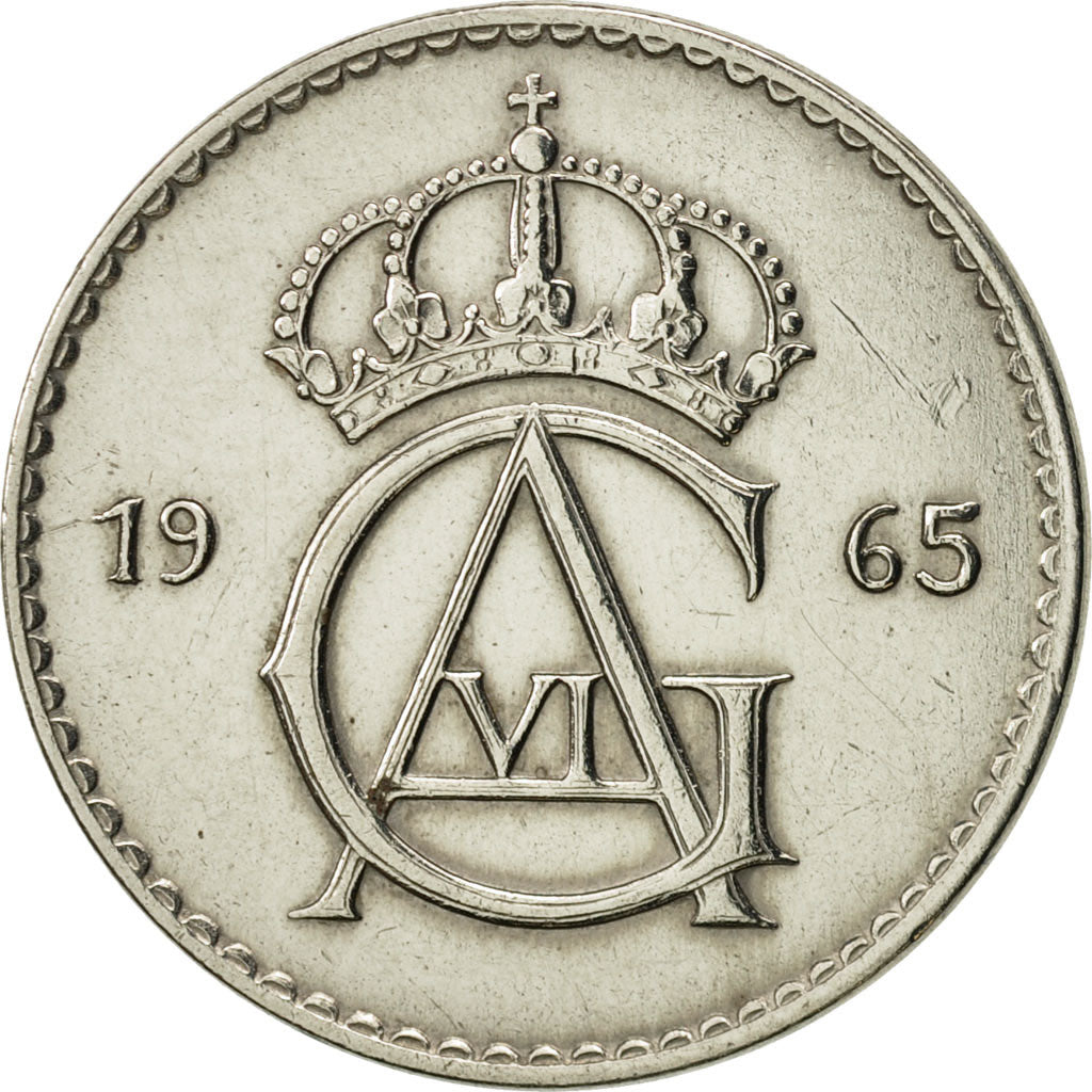Sweden, Gustaf VI, 50 Öre, 1965, AU(55-58), Copper-nickel, KM:837