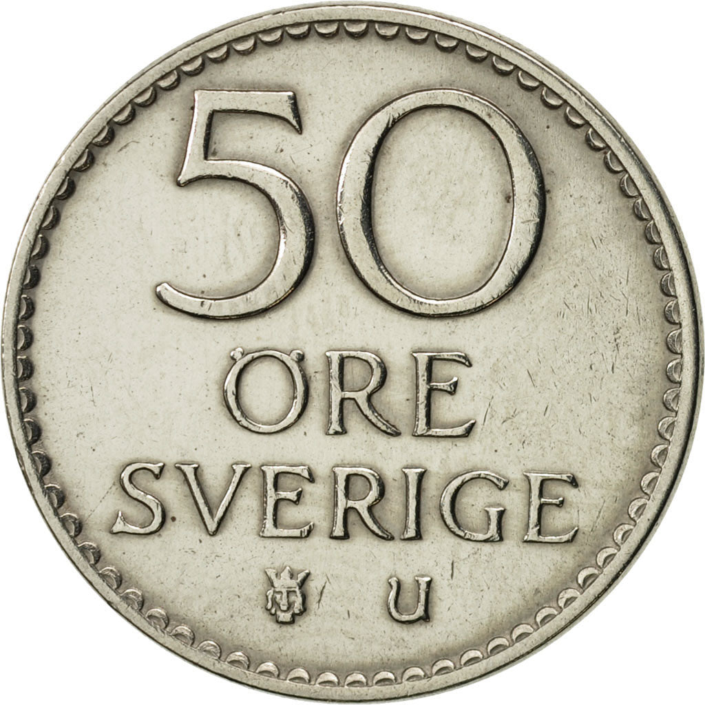 Sweden, Gustaf VI, 50 Öre, 1965, AU(55-58), Copper-nickel, KM:837