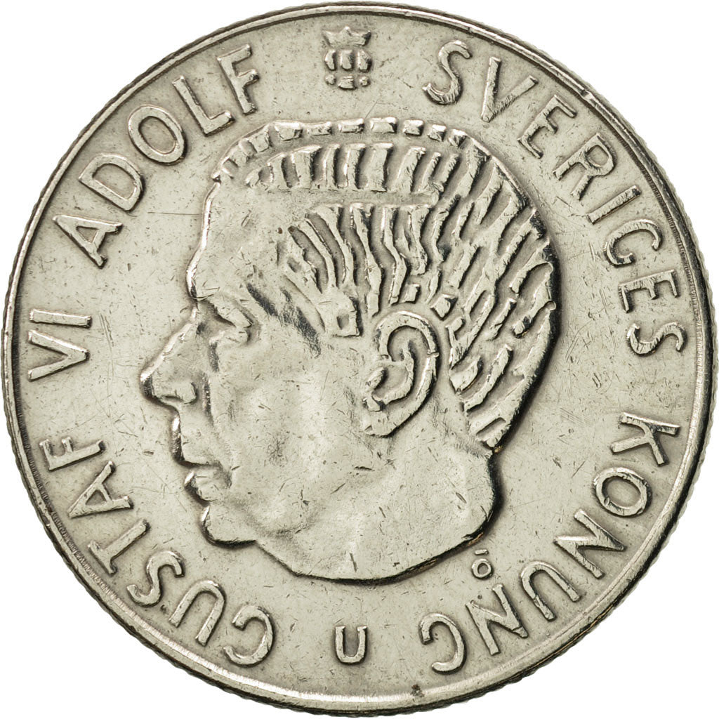 Coin, Sweden, Gustaf VI, Krona, 1971, AU(55-58), Copper-Nickel Clad Copper