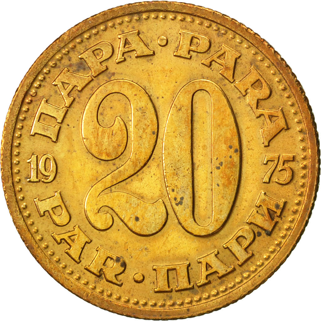 Moneta, Iugoslavia, 20 Para, 1975, BB+, Ottone, KM:45