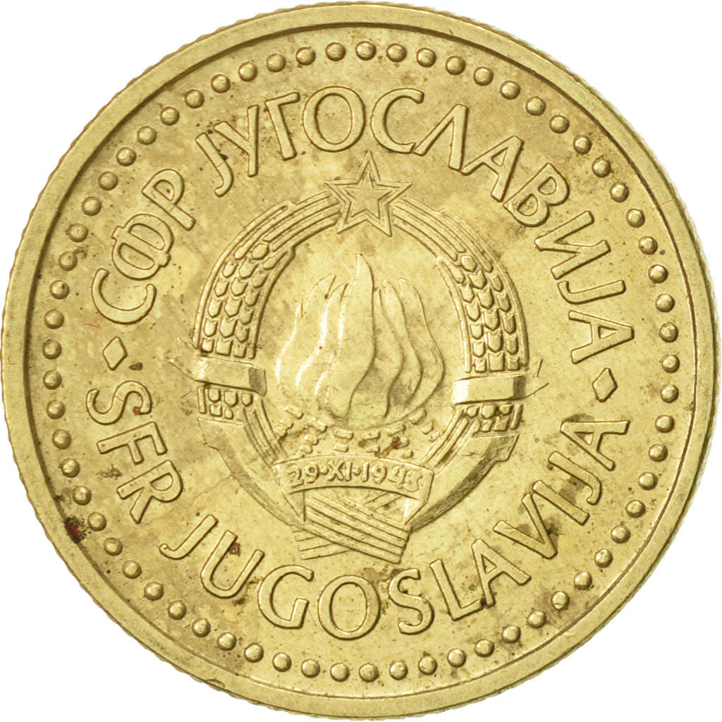 Moneta, Iugoslavia, 2 Dinara, 1984, BB+, Nichel-ottone, KM:87