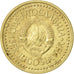 Moneta, Jugosławia, 2 Dinara, 1984, AU(50-53), Mosiądz niklowy, KM:87