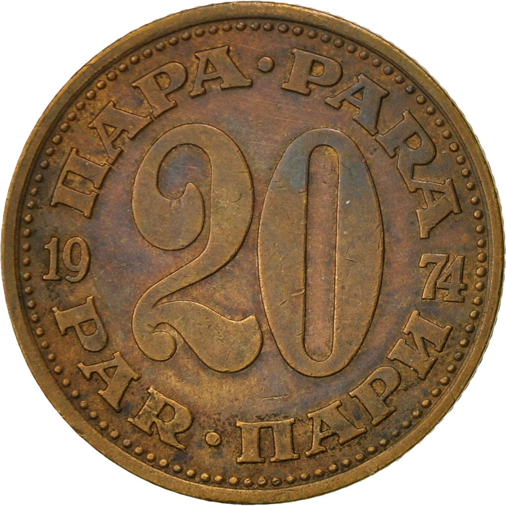 Moneta, Iugoslavia, 20 Para, 1974, BB, Ottone, KM:45