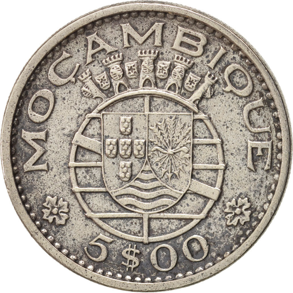 Mozambique, 5 Escudos, 1973, Copper-nickel, KM:86