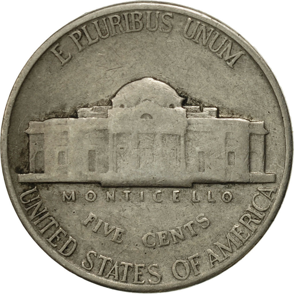 Coin, United States, Jefferson Nickel, 5 Cents, 1941, U.S. Mint, Philadelphia