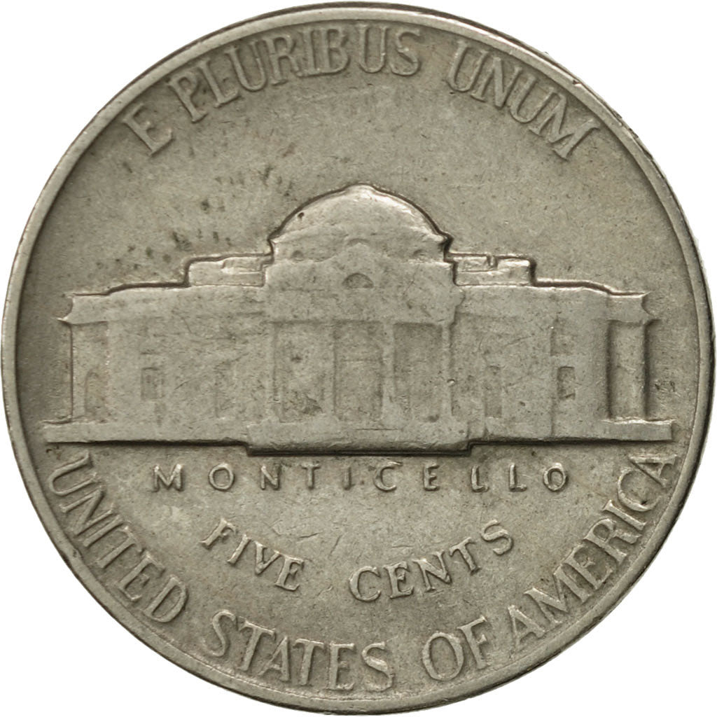 Coin, United States, Jefferson Nickel, 5 Cents, 1962, U.S. Mint, Philadelphia