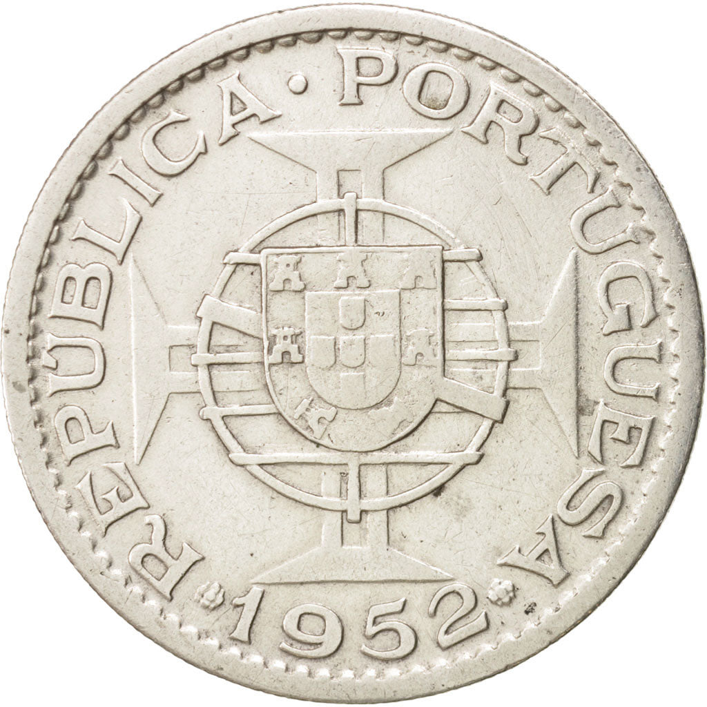 Mozambique, 20 Escudos, 1952, Silver, KM:80