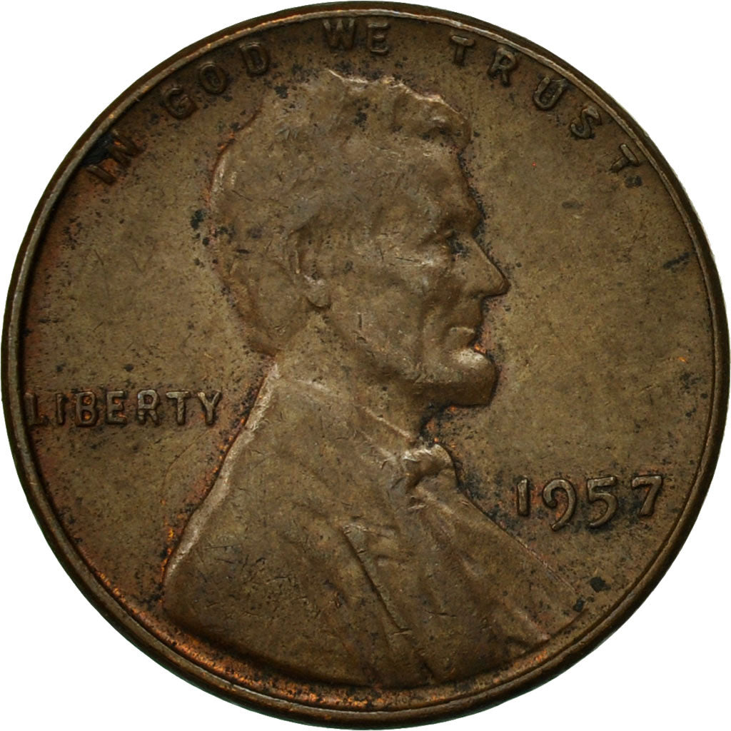 Coin, United States, Lincoln Cent, Cent, 1957, U.S. Mint, Philadelphia