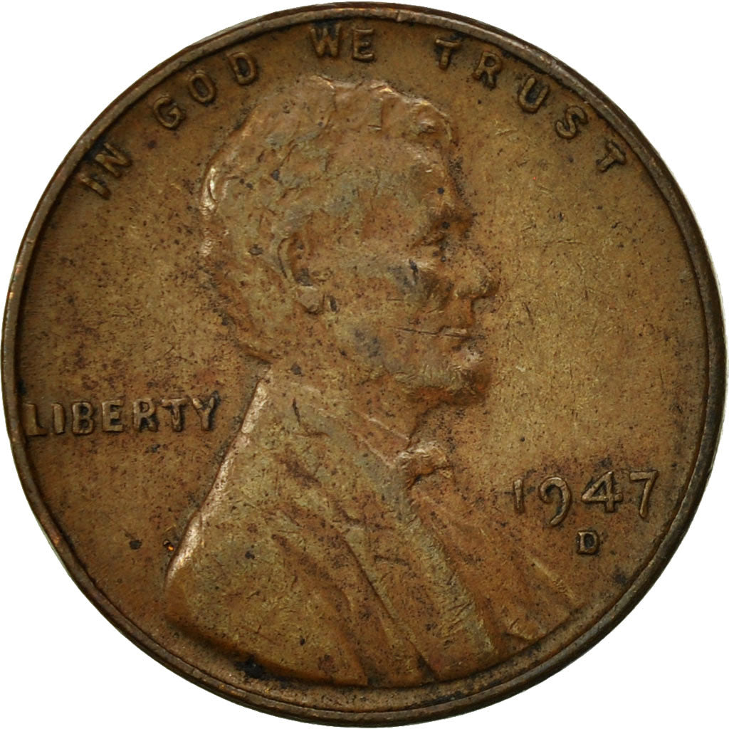 Coin, United States, Lincoln Cent, Cent, 1947, U.S. Mint, Denver, EF(40-45)